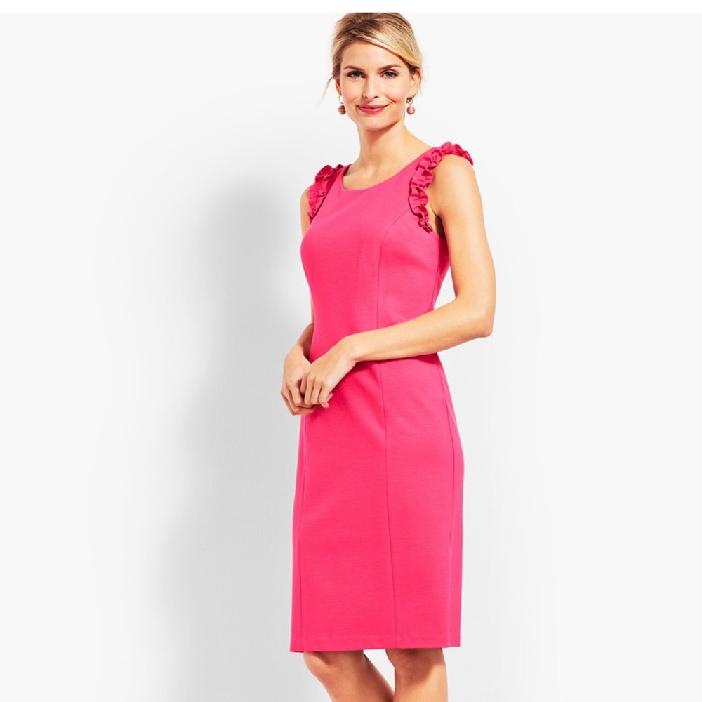 Talbots RSVP Collection Pink Sleeveless ponte knit Sheath Midi Dress
